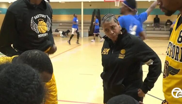 Woman serves as Detroit cop, men's basketball coach
