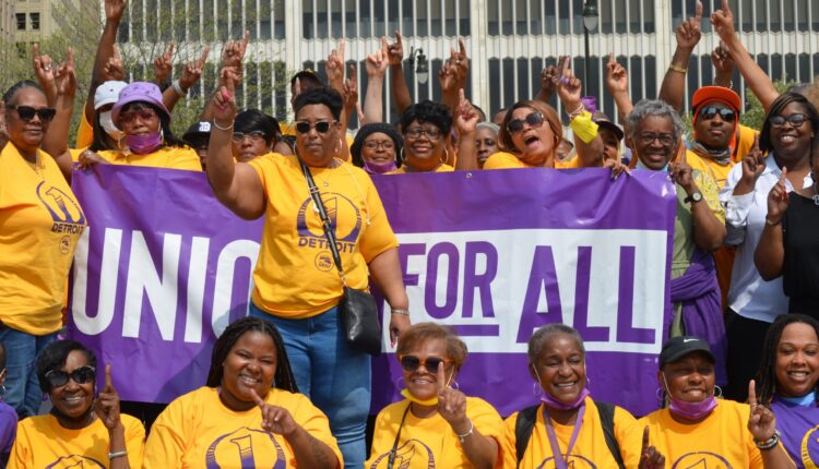 Janitors rally in Detroit for higher wages ⋆ Michigan Advance