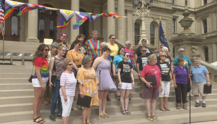 'It would be shooting us back into the past' -- Lansing pride rally at the state capitol building
