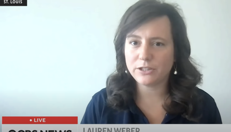 A screenshot of Lauren Weber speaking on CBS News about monkeypox.